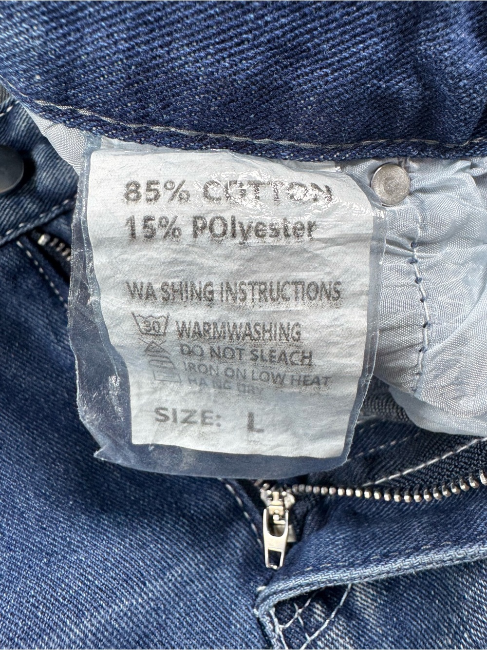 Men’s Y2K Baggy Wide Leg Jeans Embroidered Flap Pocket Medium Wash 30x28 - Picture 6 of 11